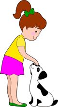 女の子と犬